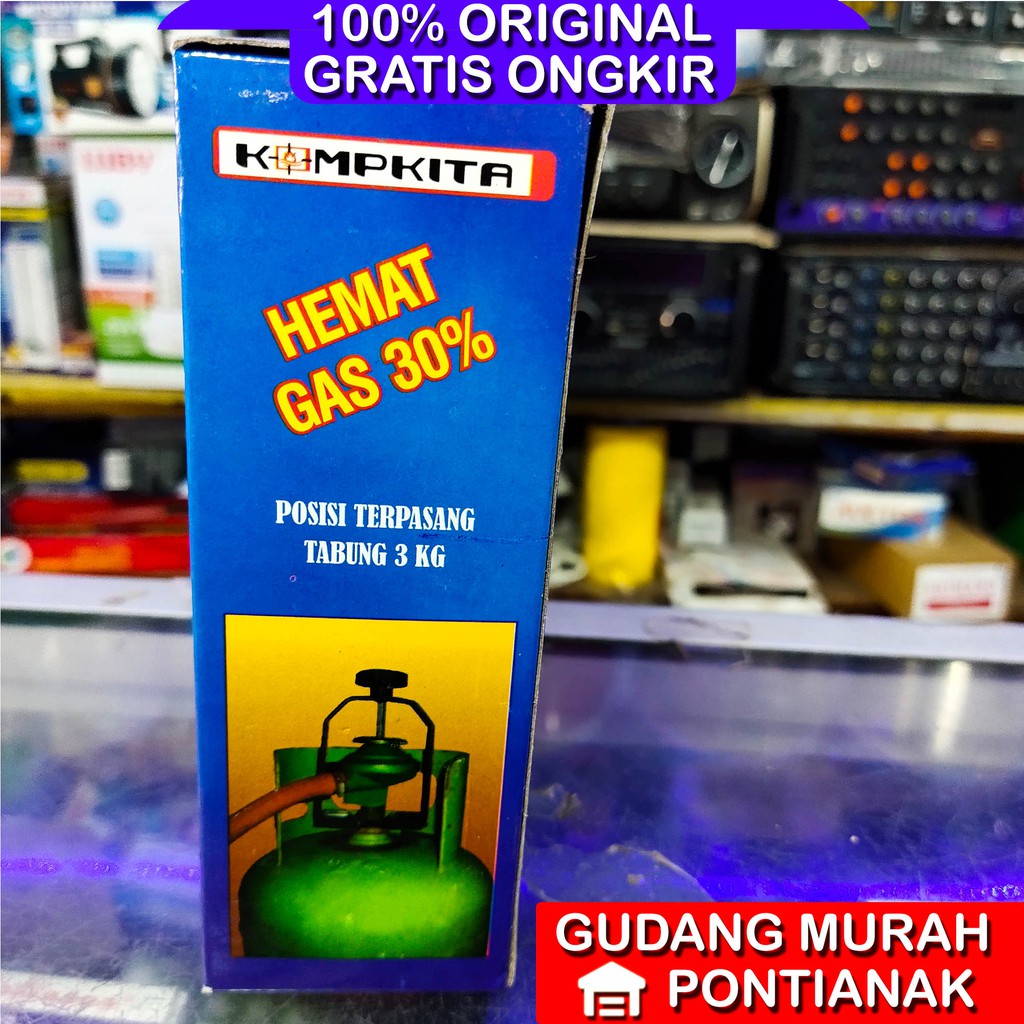 Pengaman Gas Regulator Komkita kepala gas anti bocor penguci penjepit drat putar terik 3kg dan 12kg