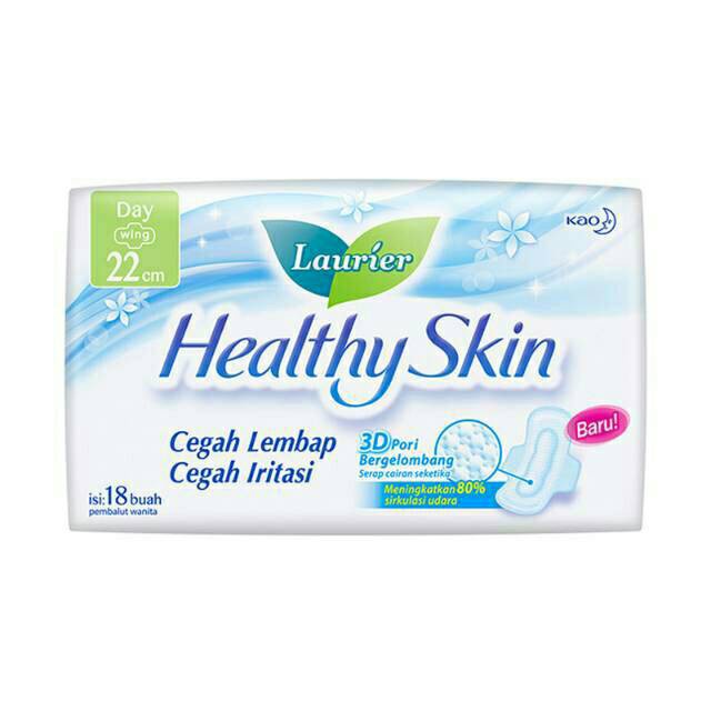 Laurier Healthy Skin Day Wing Slim 22cm 18s - Pembalut