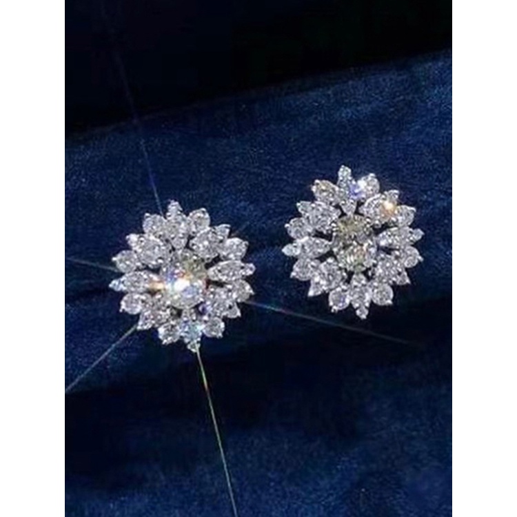 Anting Stud Cubic Zirconia Untuk Aksesoris Pengantin Wanita