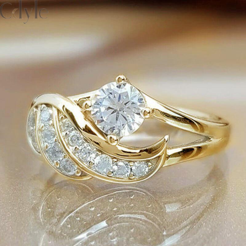 Cincin Wanita Desain Ranting Hias Berlian Gaya Elegan Menarik Untuk Suvenir Pernikahanhadiah