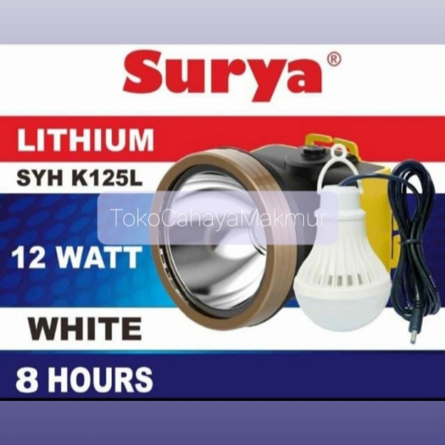 SURYA Senter Kepala SYH K125L - Head Lamp Rechargeable 12 Watt