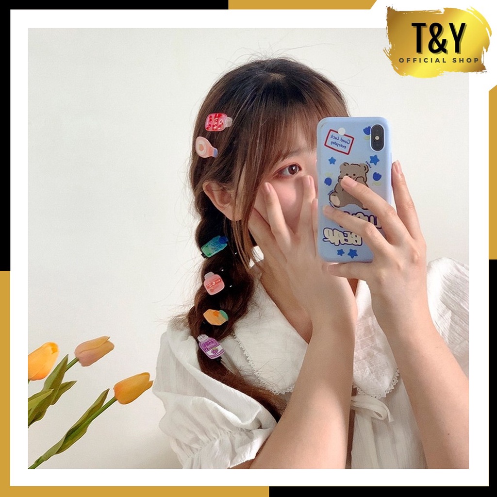 T&amp;Y Jepit Rambut Anak Perempuan Lucu 1 Pcs Jepitan Rambut Mini Fashion Karakter Minuman Jepitan Hair Pin Gaya Korea Kids Soda Drinks Import Murah