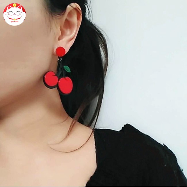 (DDFI) Anting Tusuk Motif Buah Cherry / Lemon / Lemon / Kiwi / Semangka e1d01