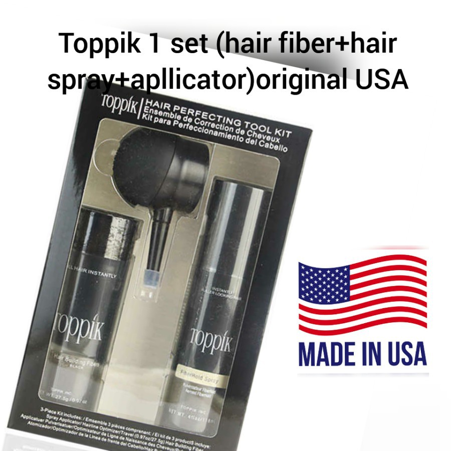 Jual Toppik Hair Perfecting Tool Kit ( Toppik Fiber + Fiberhold + Spray ) |  Shopee Indonesia