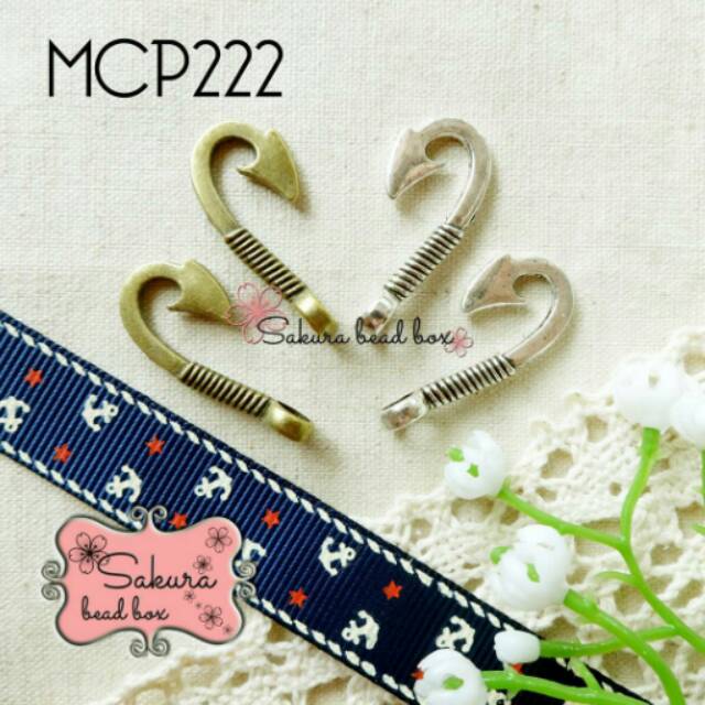 Bahan Aksesoris Gelang / Kalung Pengait Hook Kail Jangkar Gelang Tali Kulit Anchor