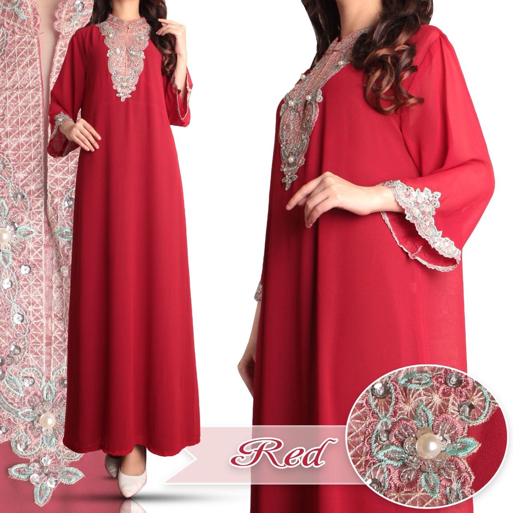 Gamis/Kaftan Payet Chiffon Cerruty Import Kaftan Original Premium