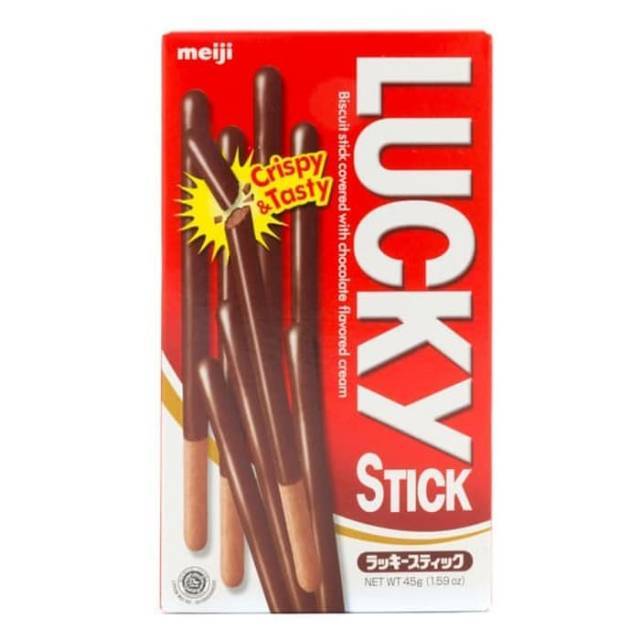 Meiji Lucky Biskuit Stick COKLAT /STROBERI 45gr
