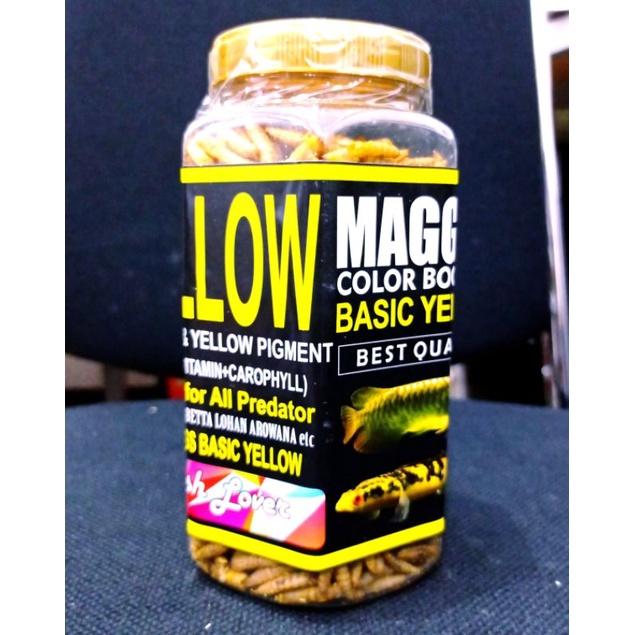 Makanan Ikan Predator Maggot Kering FISH LOVER MAGGOT  BLUE YELLOW RED 130GR