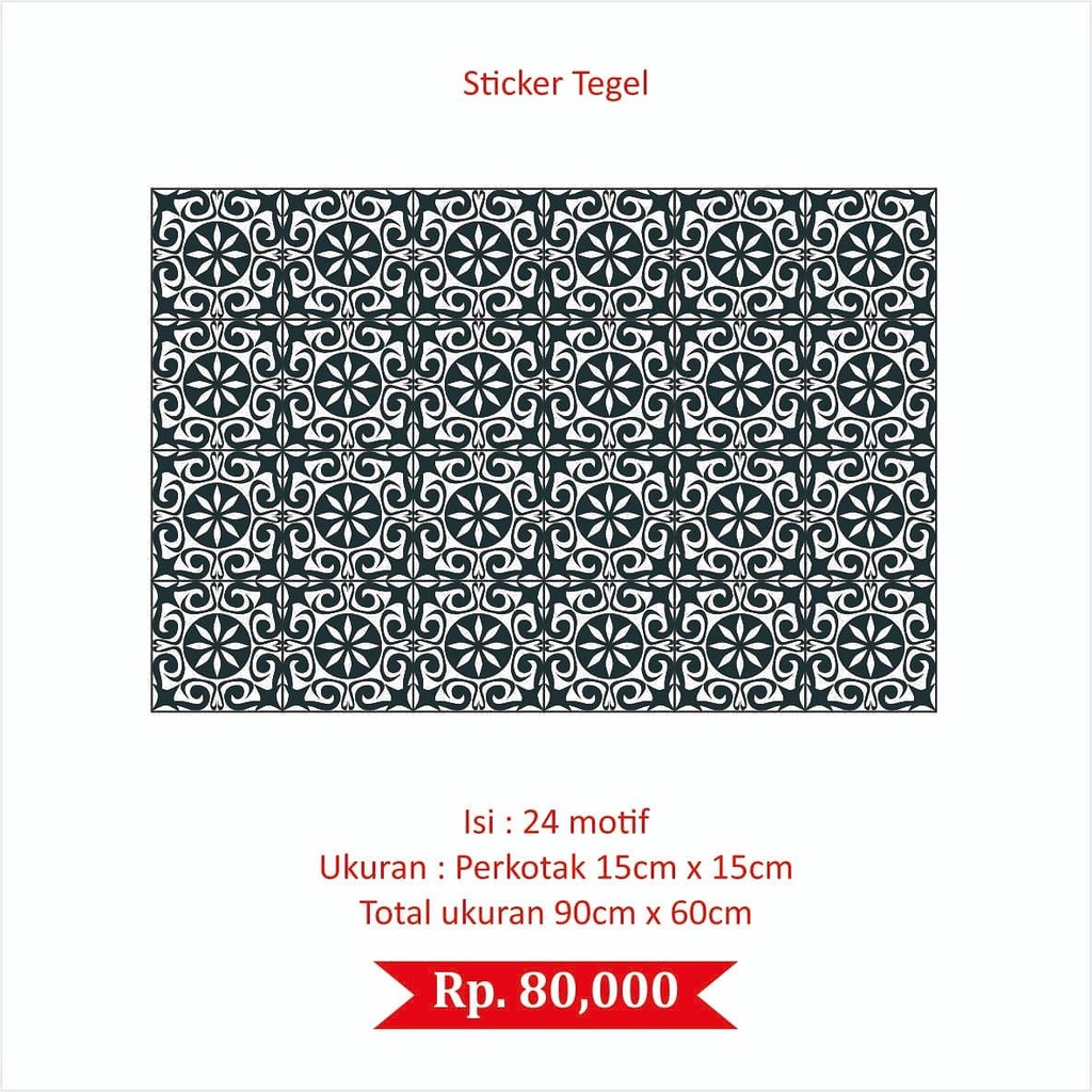 ST - Stiker Tegel Motive 28 / Sticker Lantai Roll / Keramik / Meja / Dapur Anti Minyak / uk. 90x60cm