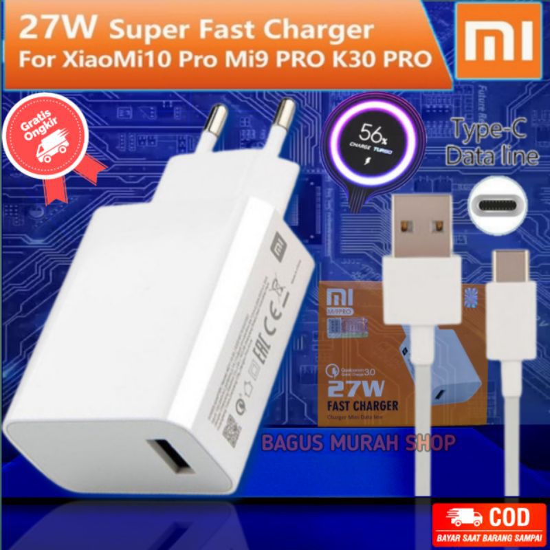 Charger Carger Xiaomi 27W Charge Turbo Mi8 Mi 9 Pro / Type C 20V Ori CASAN mi9pro / mi-9pro