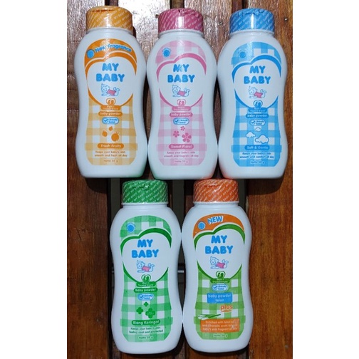 My Baby Powder 50 Gram All Variant / Bedak Bayi My Baby / Fresh Fruity / Sweet Floral / Soft &amp; Gentle / Biang Keringat / Powder Telon Plus