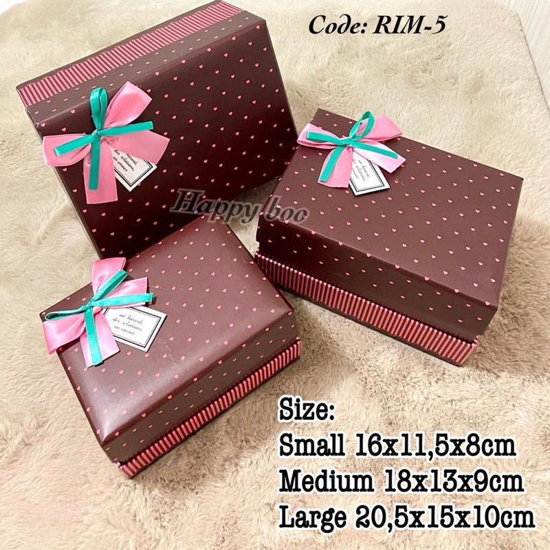 kotak kado rim5 gift box set 3 susun / satuan large small medium kotak hampers box kado besar sedang