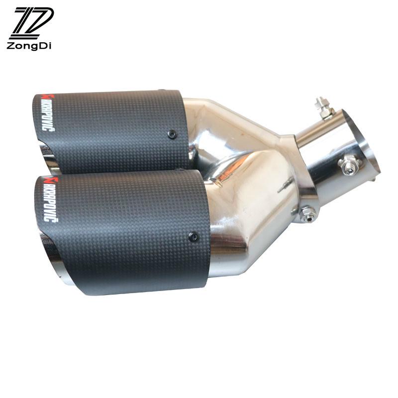 Knalpot Akrapovic Dual End Carbon Fiber Biru Bahan Stainless Steel Dapat Diatur