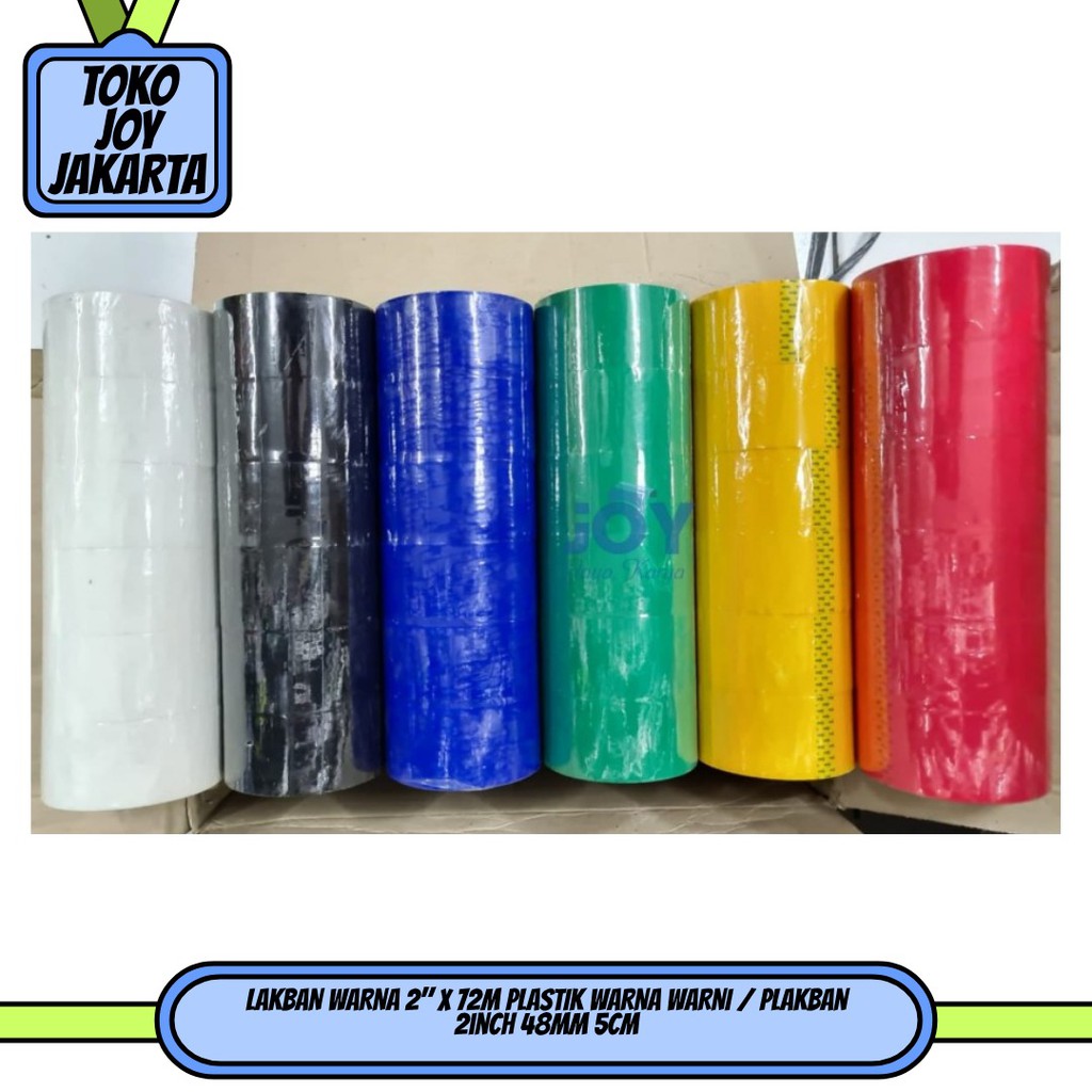 

LAKBAN WARNA 2" X 72M PLASTIK WARNA WARNI / Plakban 2inch 48mm 5cm