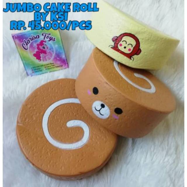SQUISHY JUMBO CAKE ROLL BY KSI ORIGINAL LICENSED LISENCED SEKUISI AGAK PENYOK RILAKUMA