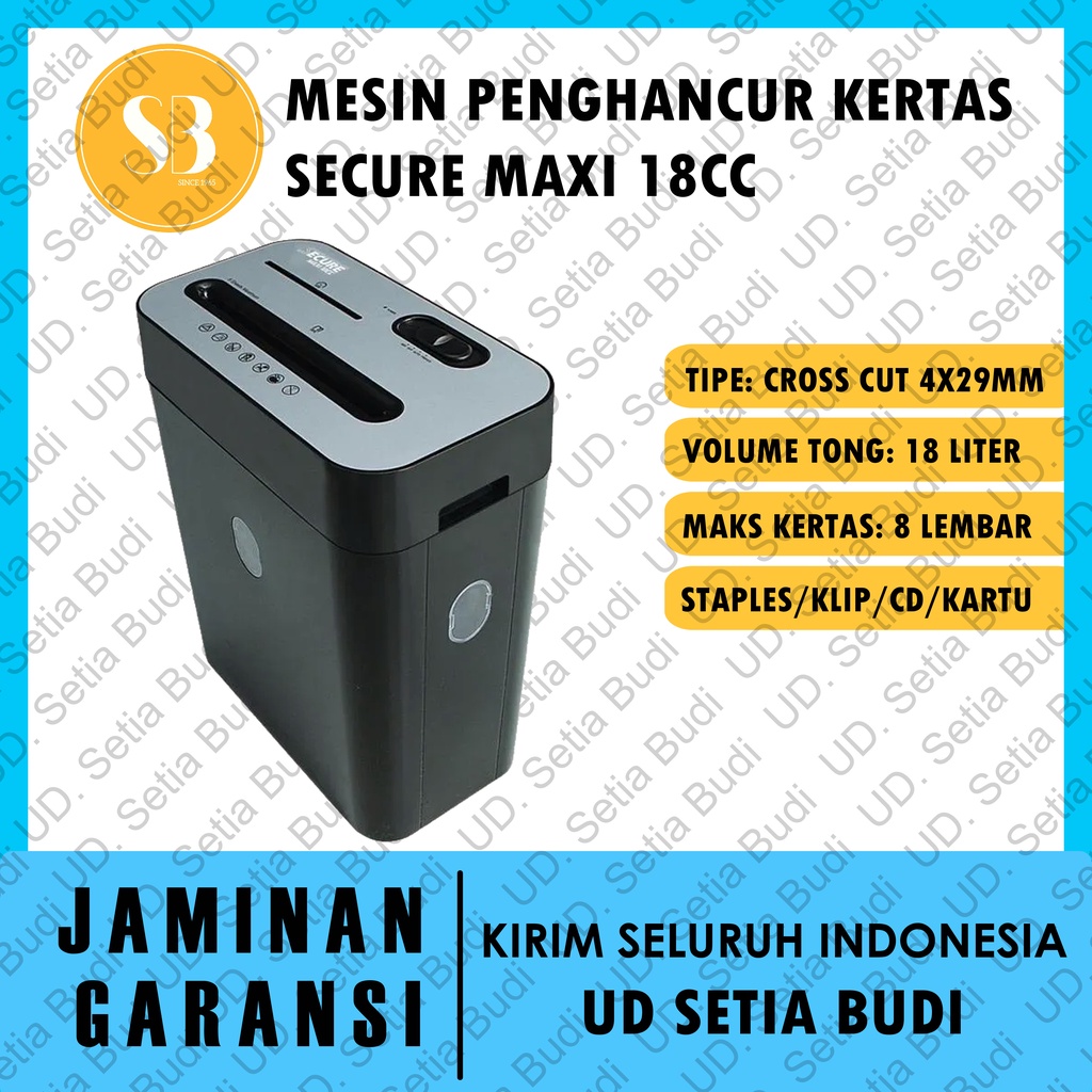 Mesin Panghancur Kertas Secure Maxi 18CC Asli dan bergaransi