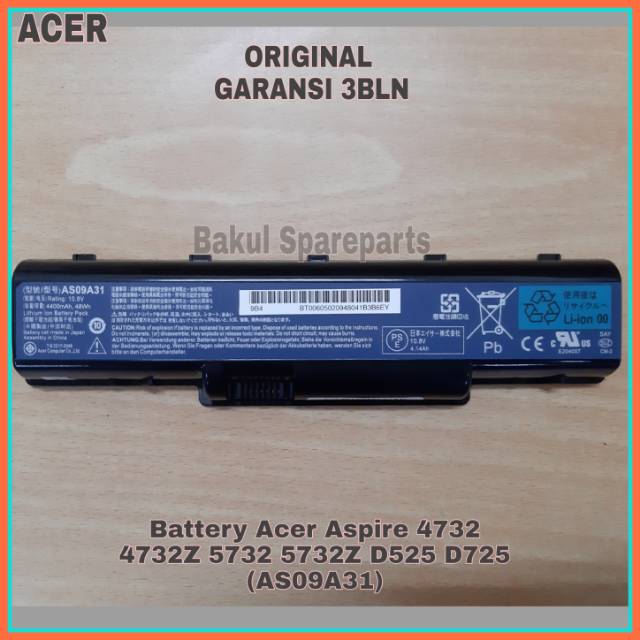 Baterai Original Acer Aspire 4732Z 4732 5732 5732Z 4332 5532 AS09A31 AS09A41 eMachines D525 D725