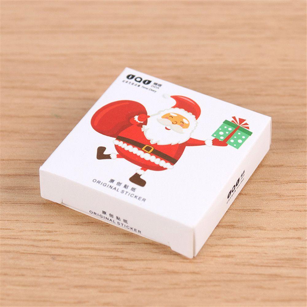 Populer 48pcs/Box Stiker Natal Sealing Diary Album Alat Tulis Hadiah Kertas Sticker