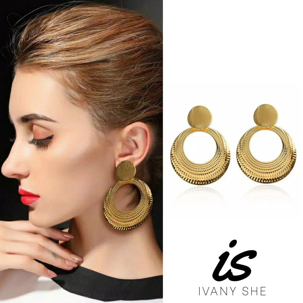 Premium Quality Anting fashion korea import aksesoris pesta perhiasan wanita earring giwang emas bkk