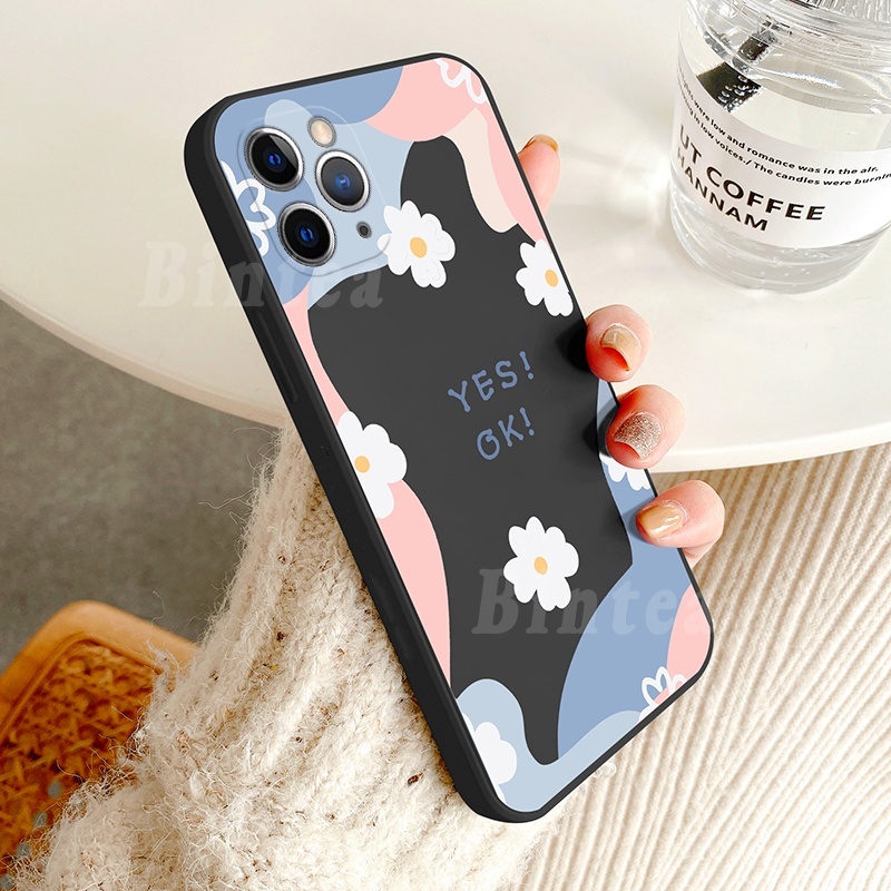 Soft Case Silikon Motif Bunga Krisan Untuk OPPO A16 A15 A54 A15S A5S A3S A5S A12 A53 2020 A1K F9 Reno 6 Reno 6Z Realme 8i C25 C25S C11 C12 5 5i 6i