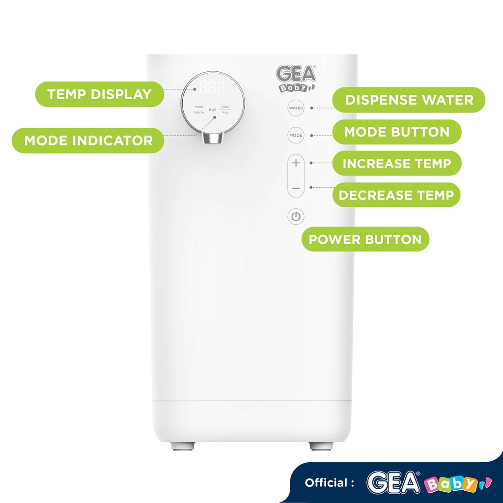 Gea Baby Smart Water Boiler &amp; Dispenser GWB-100 /Dispenser (Pemanas Air)