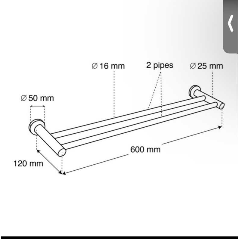 HOOK RAK HANDUK KAMAR MANDI DINDING STANLIS RAK HANDUK 2 SUSUN STANLIS