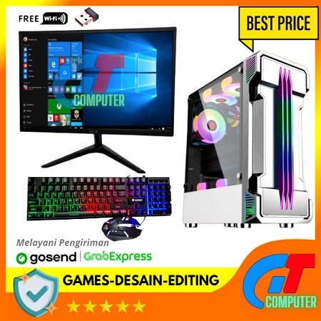 PC Gaming Lengkap i3 12100F Generasi 12 / VGA 1030 2GB / Ram 8GB / SSD / Editing - Gaming