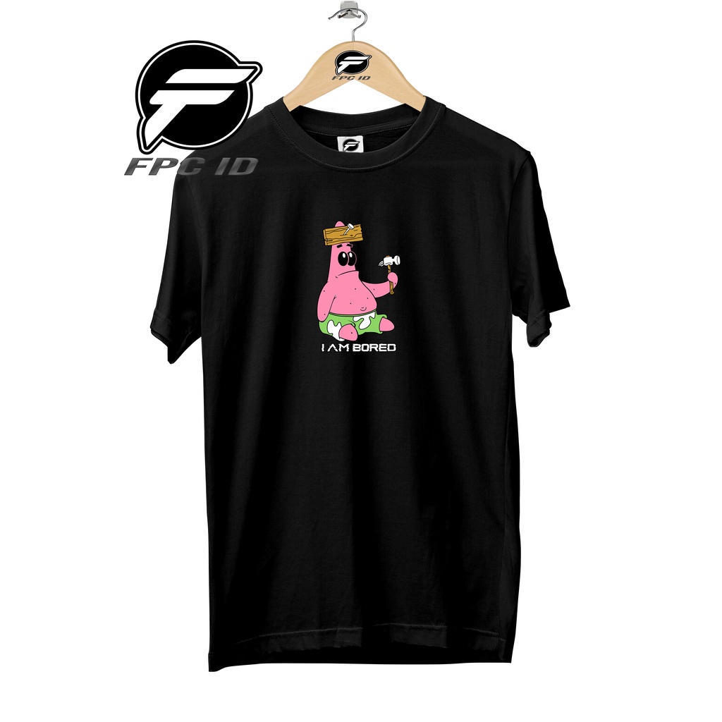 Kaos Anime Patrick Iam Bored Cotton Combed 30s Pakaian Pria Distro Atasan Wanita Jumbo Fpc Id