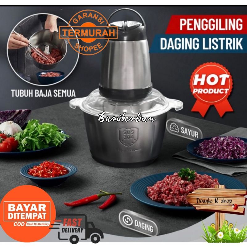 Chopper Blender daging penggiling Meat Blender Elektrik Stainless Steel