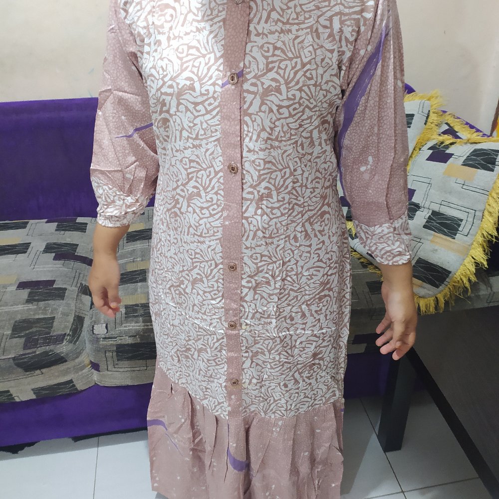 Sukaini Batik Gamis Batik Warna Soft Busui Friendly Bahan Rayon Tebal Adem Halus Tidak Nerawang