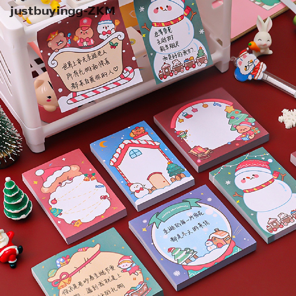 50 Lembar Sticky Notes Label Penanda Buku Desain Merry Christmas Untuk Alat Tulis Sekolah Kantor