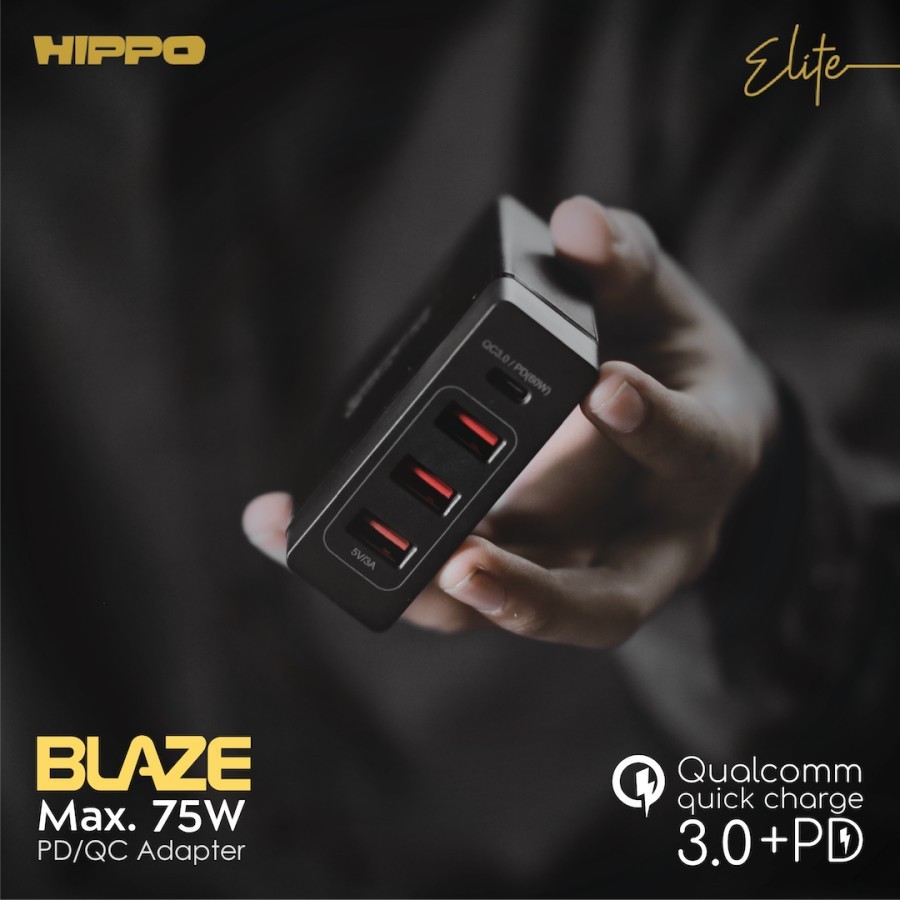 Hippo Elite Blaze Adapter Charger 75 W (Simple Pack) - Hitam