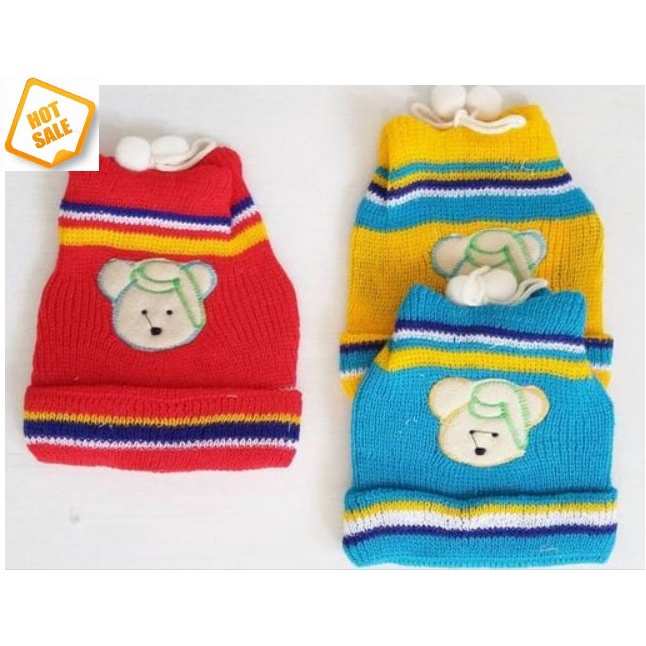 (SATUAN) TOPI bayi rajut topi kupluk anak topi bayi kucing topi anak bucket topi apollo apolo