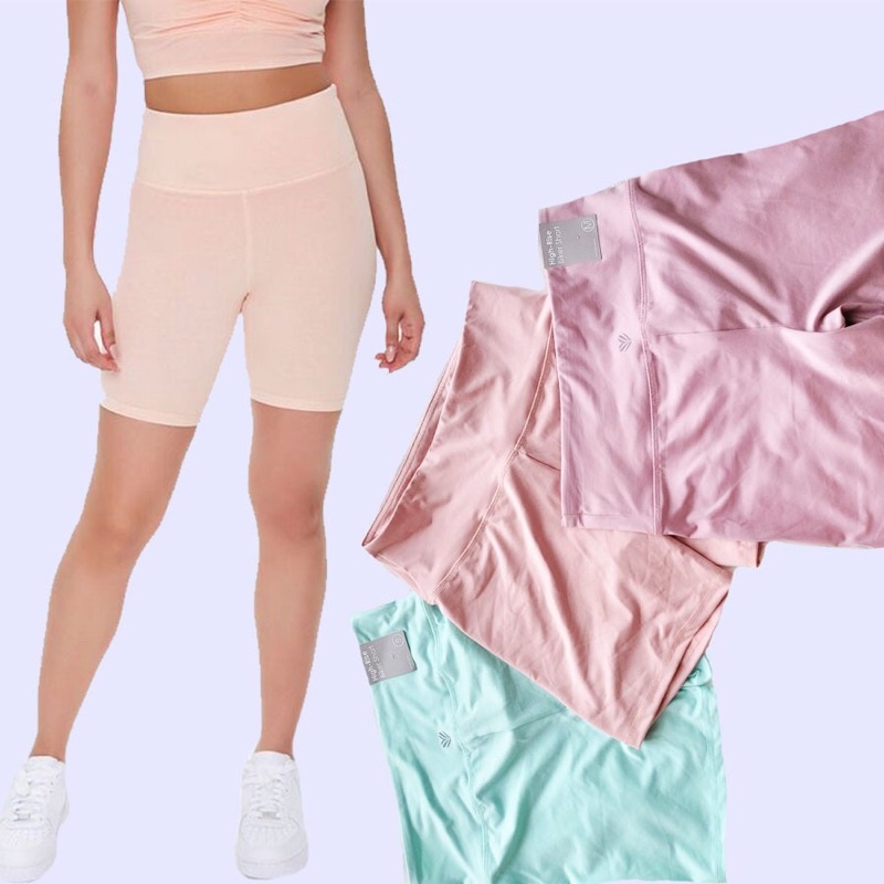 lovemecorner FOREVER21 FVR HIGHRISE BIKER SHORTS CELANA PENDEK CELANA OLAHRAGA WANITA BAHAN MELAR