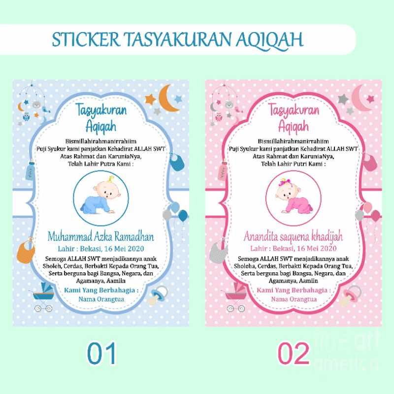 Jual Sticker Tasyakuran Aqiqah, Label Aqiqahan | Shopee Indonesia