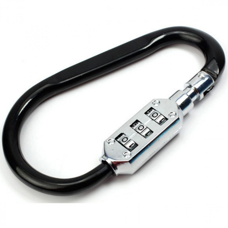 Aluminum Alloy D-type Lock Carabiner 3 Dial Password Padlock