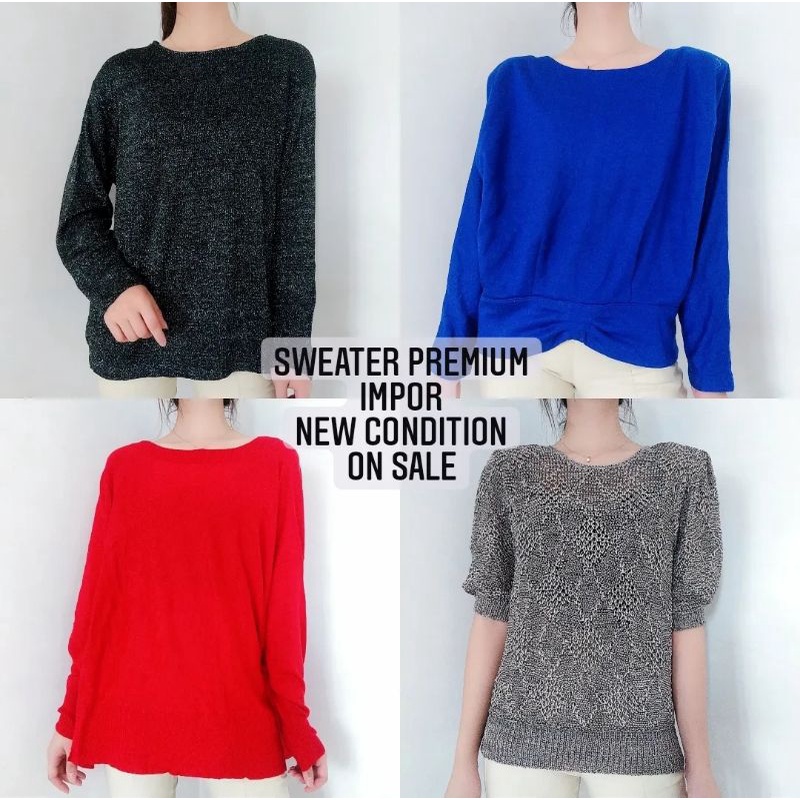 Baju sweater wanita new condition knit rajut sisa import atasan rajut kualitas premium bahan halus u