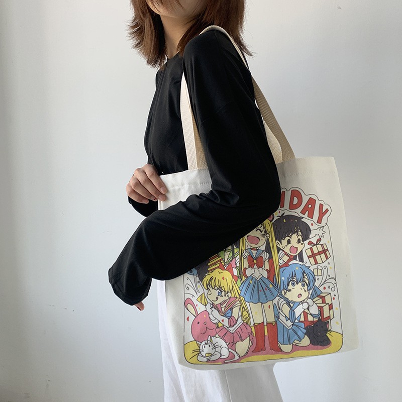 TC-86 tas kanvas canvas wanita import shoulder bag bahu korea jepang sailor moon sailormoon