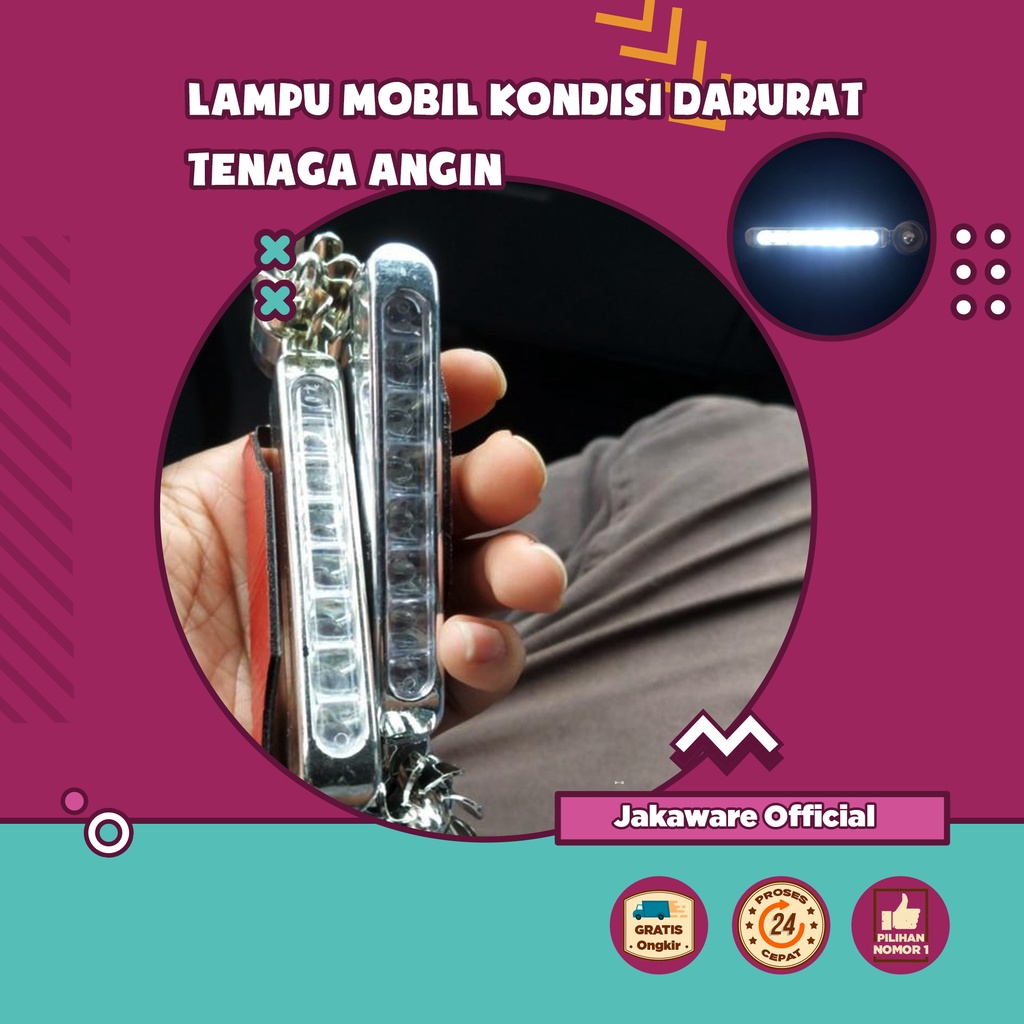 CAR LIGHT WARNING NO WIRING WIND POWER FOG LED LAMP LAMPU TENAGA ANGIN MOBIL KABUT EMBUN ASAP DEPAN 