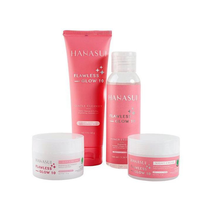 Paket Skincare Hanasui Flawless Glow 10 Series 4in1 &amp; Acne Treatment Series 5in1 | Paket Perawatan Wajah by AILIN