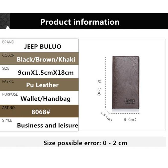 DOMPET PANJANG KULIT PRIA LIPAT TIPIS IMPORT  LONG WALLET COWOK 6H7