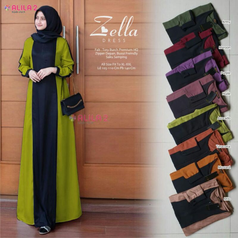 Gamis zella dress fashion busana muslimah by alila