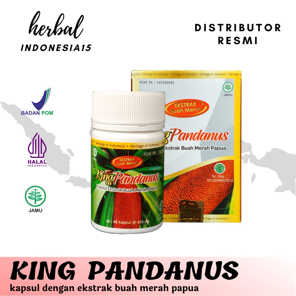 King Pandanus - Obat Diabetes - Hipertensi - Kolestrol - Ekstrak Buah Merah Papua - Halal - BPOM