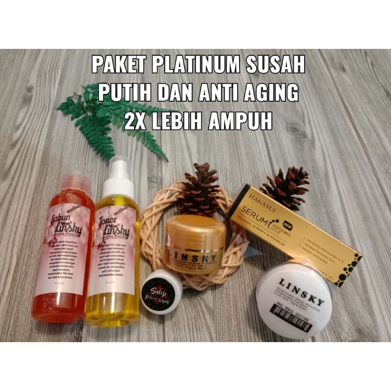 PAKET PLATINUM ISI 6 LINSKY FULL GOLD SERUM HANASUI