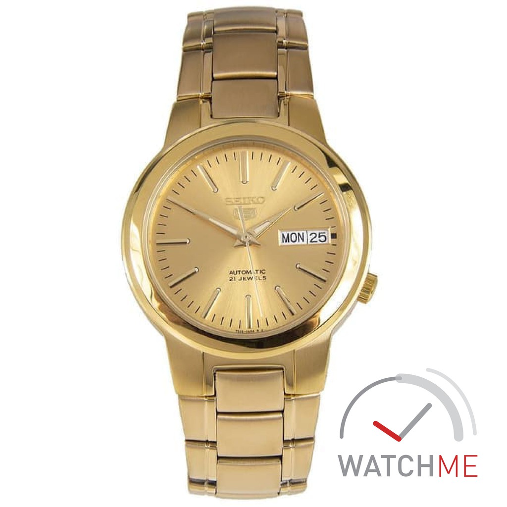 Jam Tangan Seiko 5 SNKA10K1 Automatic Gold Dial Full Gold 30m Gold Stainless Steel Ori Garansi