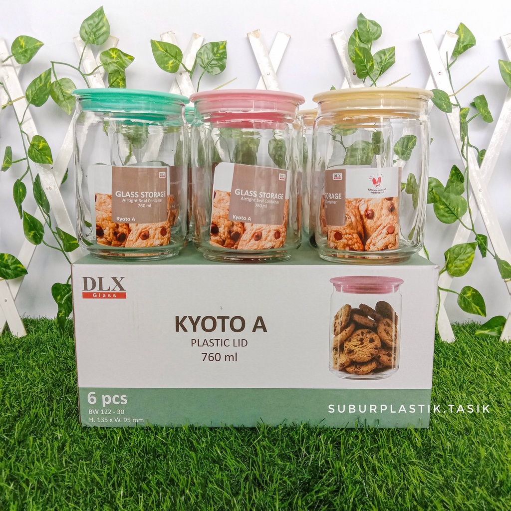 Kyoto A Kedap Udara Toples Kaca / Toples Bening / Toples Snack / Toples Kerupuk / Toples Cantik / To