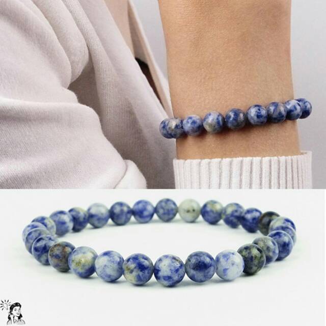 Gelang Batu Kesehatan Batu Sodalite Biru