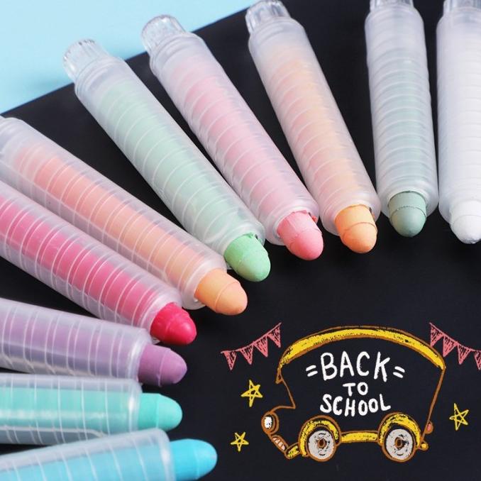

Big Sale 12Pcs Kids Water Based Chalk / Kapur Papan Tulis Anak Putar Tanpa Debu Big Sale
