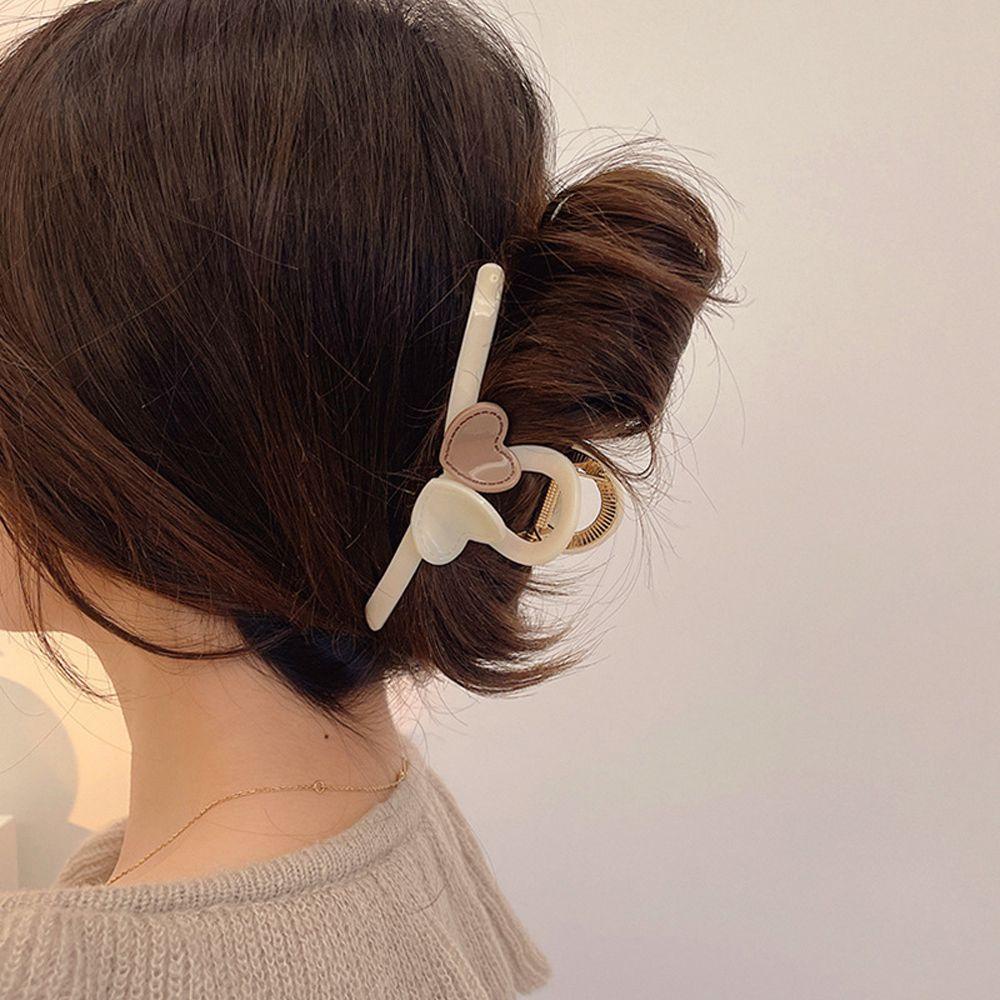 Needway   Wanita Cakar Rambut Heardress Vintage Jantung Rambut Jepit Silang Hiasan Kepala Ponytail Holder