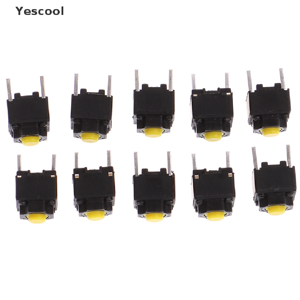 Yescool 10pcs Tombol Mute Micro Mouse Ukuran 6x6 X 7.3mm